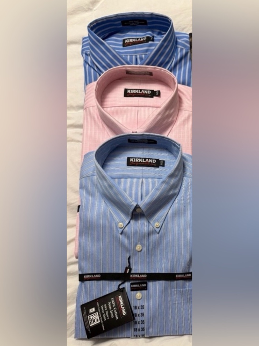 3 Men’s Plaid Long Sleeve Button Down Shirts. XL/18-35”, NWT, $5 per shirt
